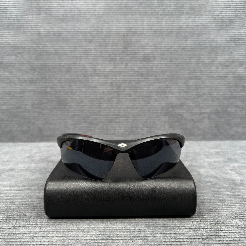 Ironman Sport Y2k Sunglasses Black Semi Rimless Red Accents Performance Eyewear